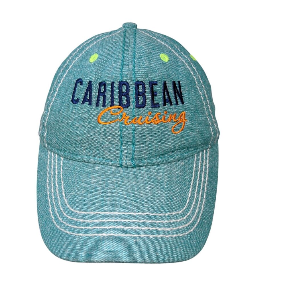 Caribbean Cruising Snapback Hat Green One Size Embroidered ACE USA